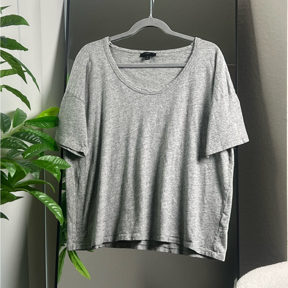 J. Crew Light Gray Oversized Cropped T-Shirt